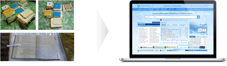 미얀마 법령정보시스템 메인화면 캡처 제공